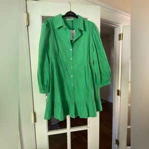Showpo green mini shirt dress